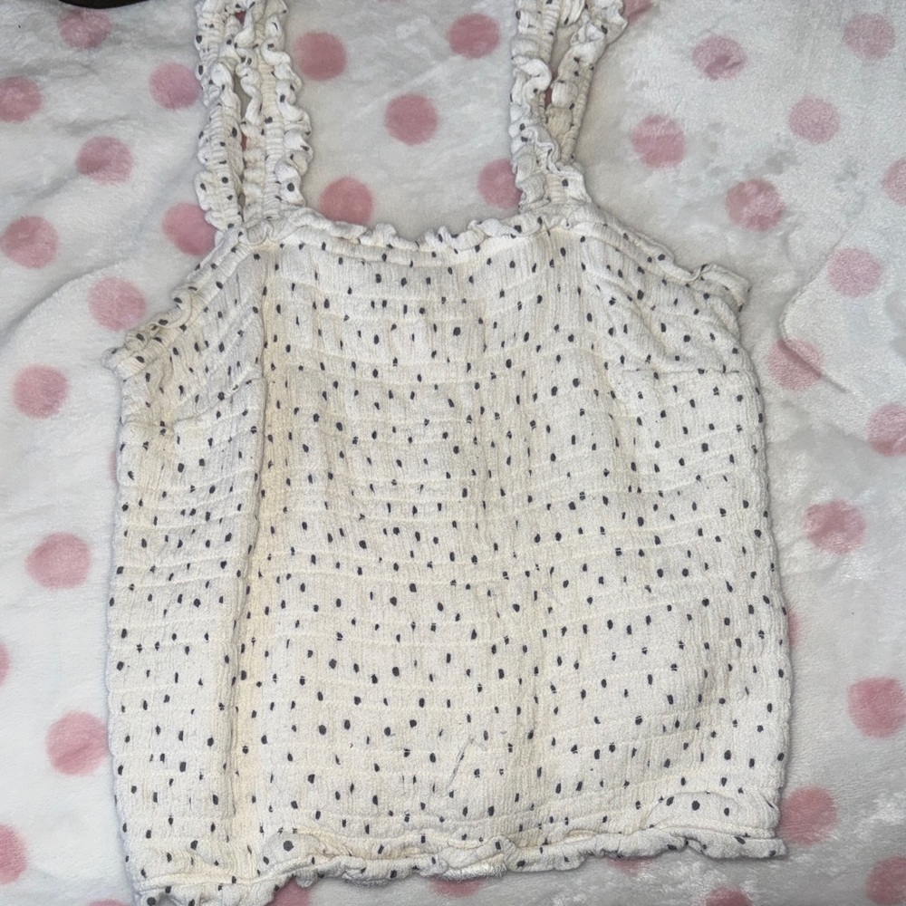 Abercrombie & Fitch Cream Polka Dot Camisole